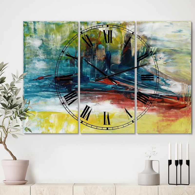 The Last Frontier - Oversized Modern Wall Clock - 3 Panels