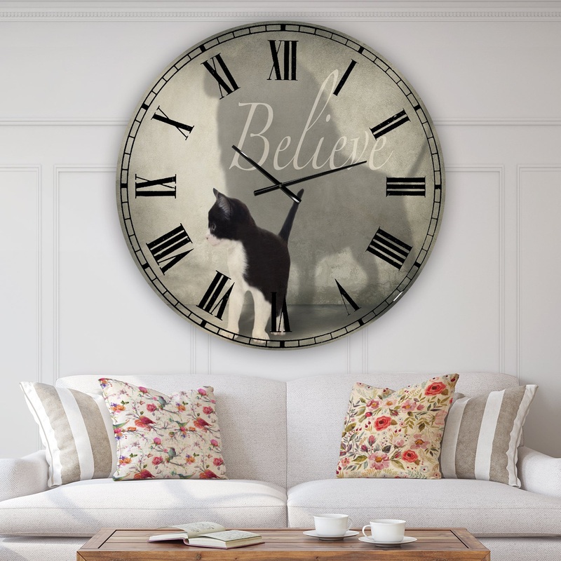 Believe Shadow I - Oversized Cottage Wall Clock
