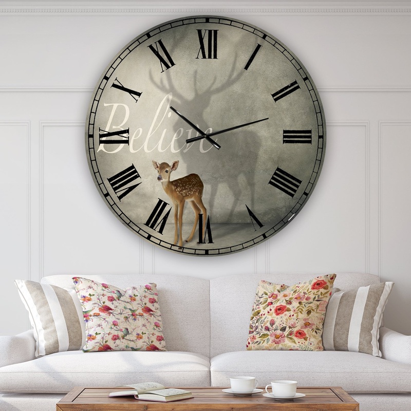 Believe Shadow III - Oversized Cottage Wall Clock