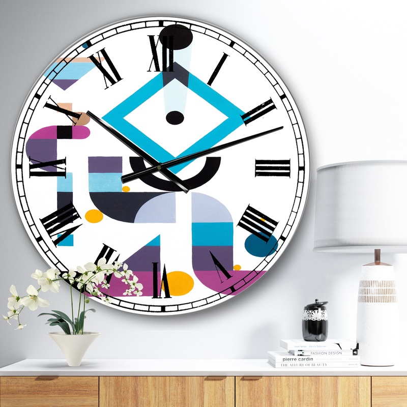 Blue Diamond Arrangement - Large Mid-Century Wall Clock