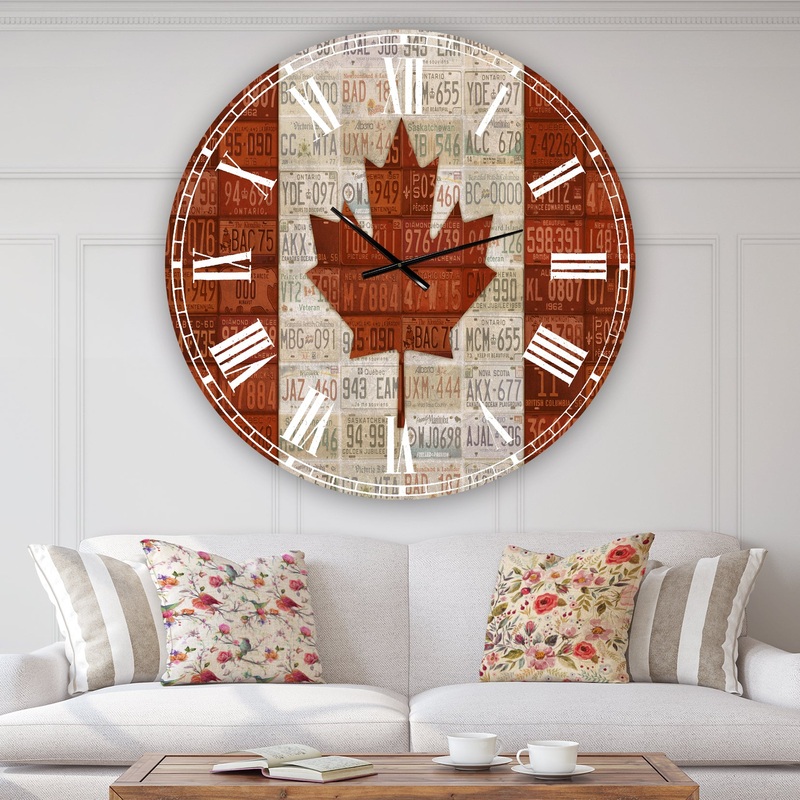 Canada License Plate Flag - Oversized Traditional Wall Clock