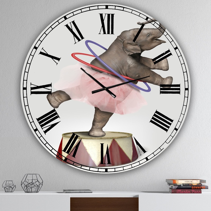 Circus Elephant - Oversized Modern Wall Clock