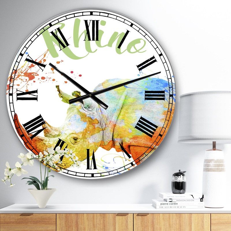 Colorful Safari Animals B - Large Cottage Wall Clock