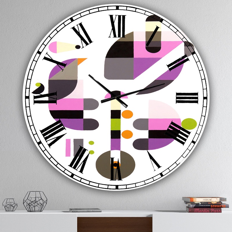 Concerto For Birds - Oversized Mid-Century Wall Clock