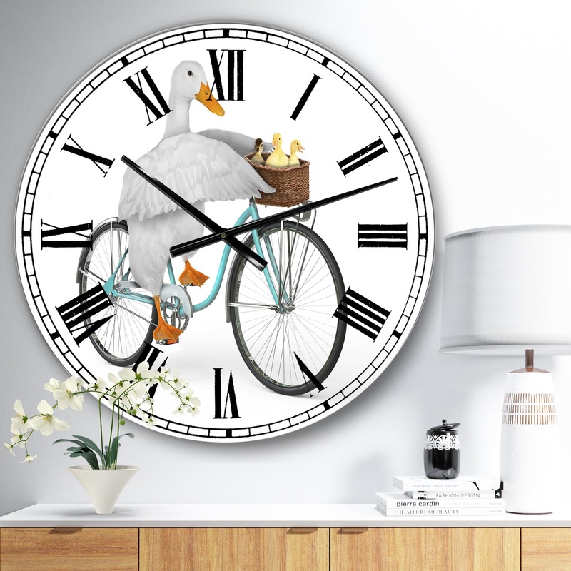 Riding Bikes - Large Modern Wall Clock