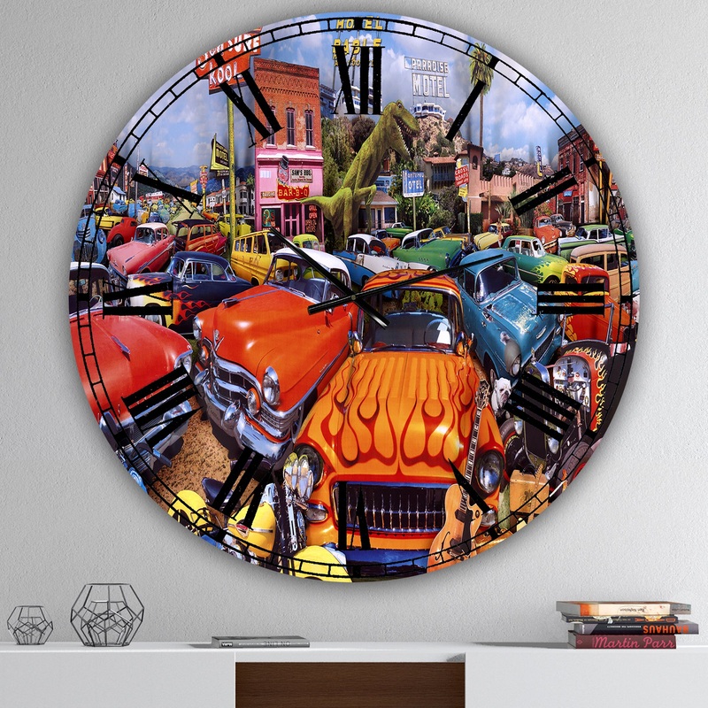Sea Surf Drive Inn - Oversized Modern Wall Clock