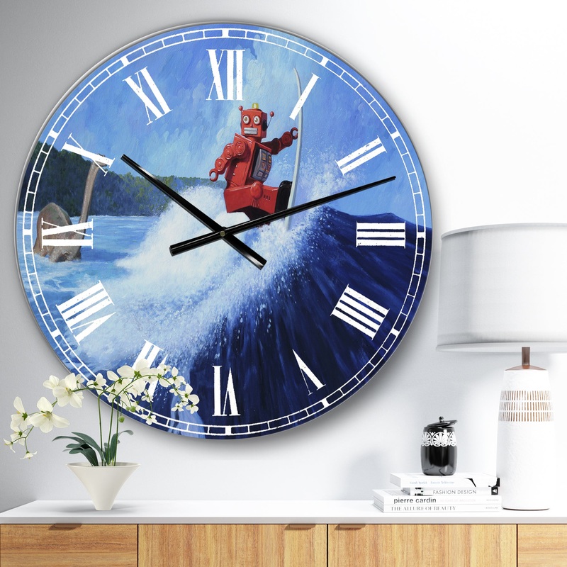 Surfer Joe - Large Modern Wall Clock