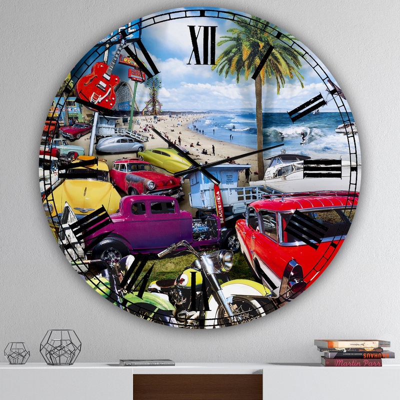 Surfside Motor Court 1 - Oversized Modern Wall Clock