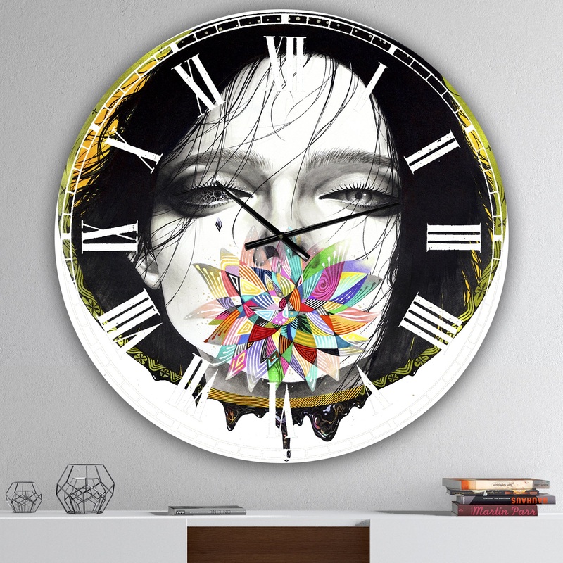 Black Blossom - Oversized Modern Wall Clock