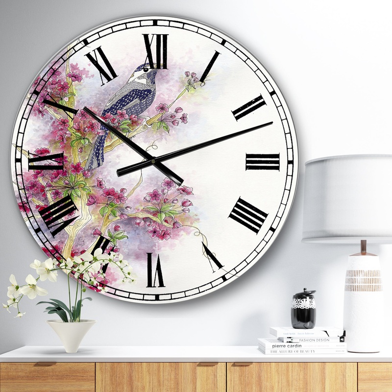 Cherry Blossom Days - Large Cottage Wall Clock