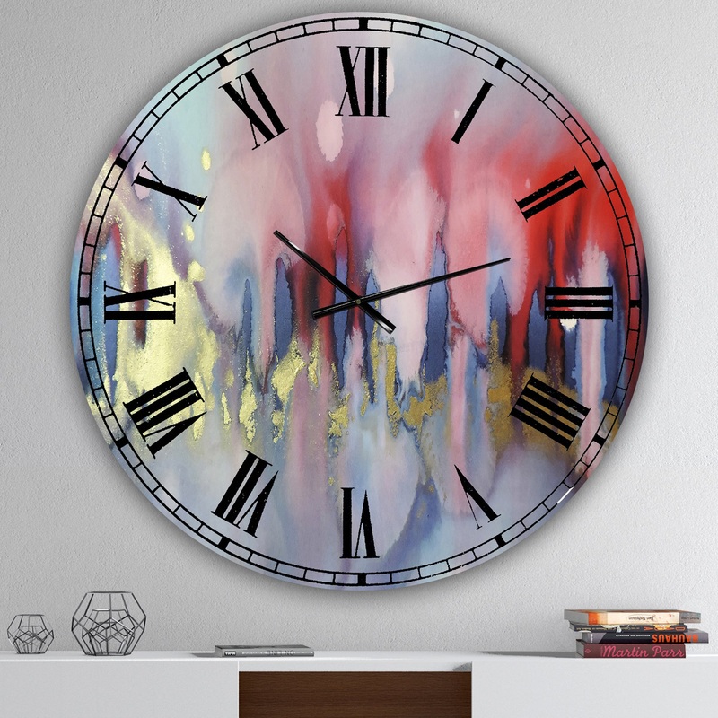 Chinook Composition of Red Blue And Yellow - Oversized Modern Wall Clock