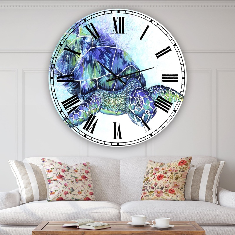 Sea Turtle - Oversized Cottage Wall Clock