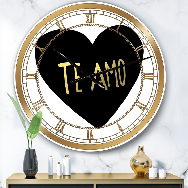 Te Amo - Large Glam Wall Clock