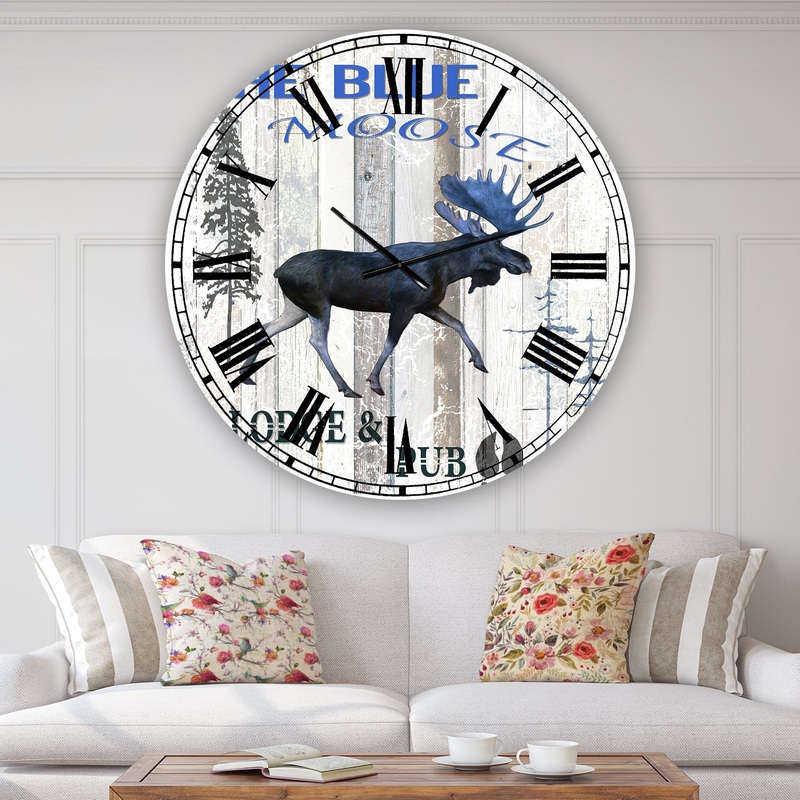 The Blue Moose - Large Cottage Wall Clock