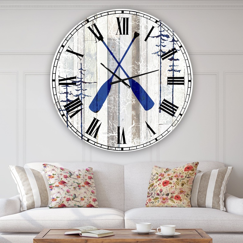The Blue Moose - Oars - Oversized Cottage Wall Clock
