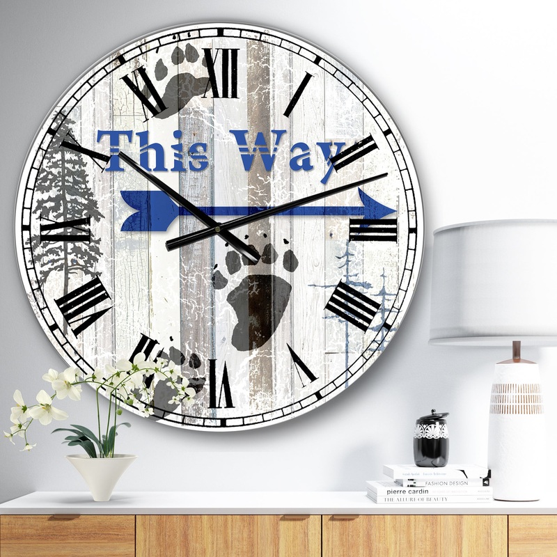 The Blue Moose - This Way II - Large Cottage Wall Clock