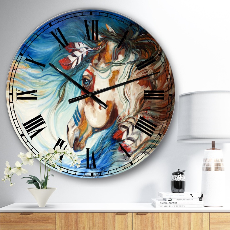 The Drifter Indian War Horse - Large Cottage Wall Clock