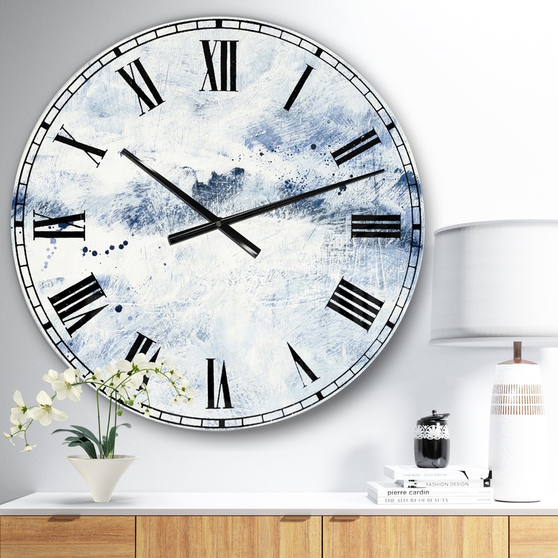 Blue Wipe Out - Traditional Oversized Wall CLock