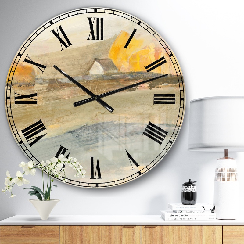 Coming on Farmhouse Landscape - Traditional Large Wall CLock
