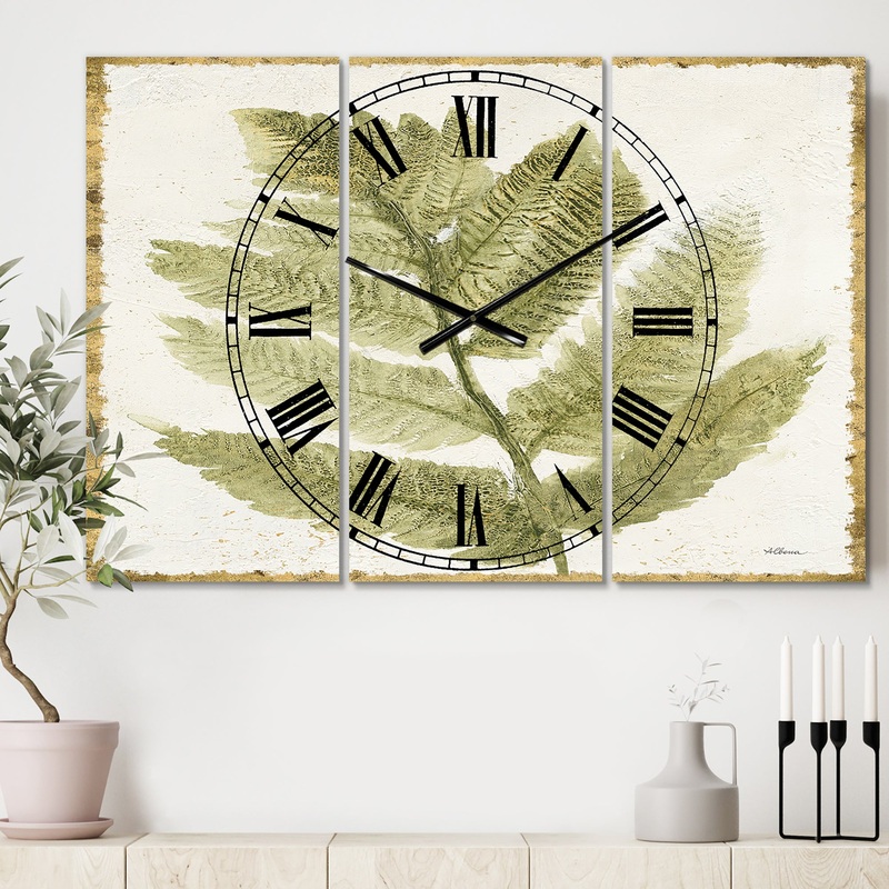 Simple Forest I - Cottage 3 Panels Oversized Wall CLock
