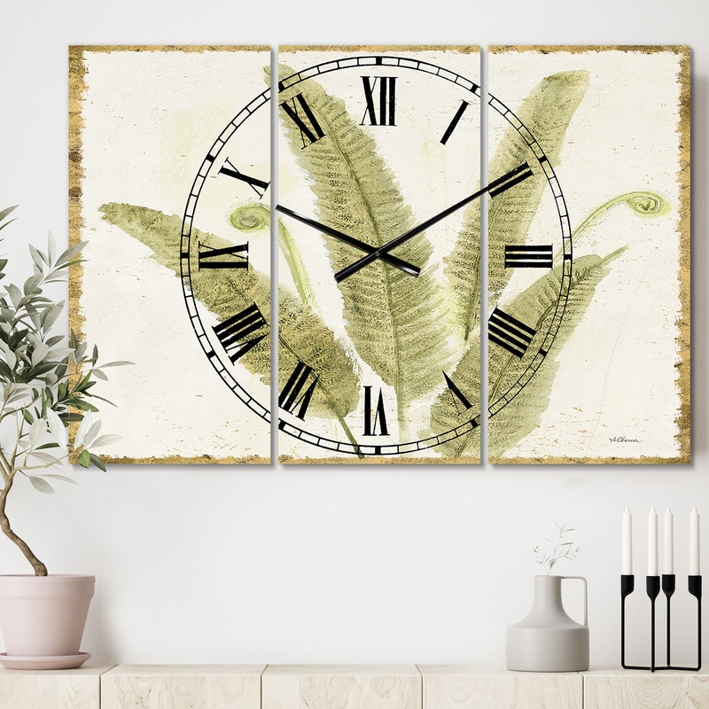 Simple Forest II - Cottage 3 Panels Large Wall CLock