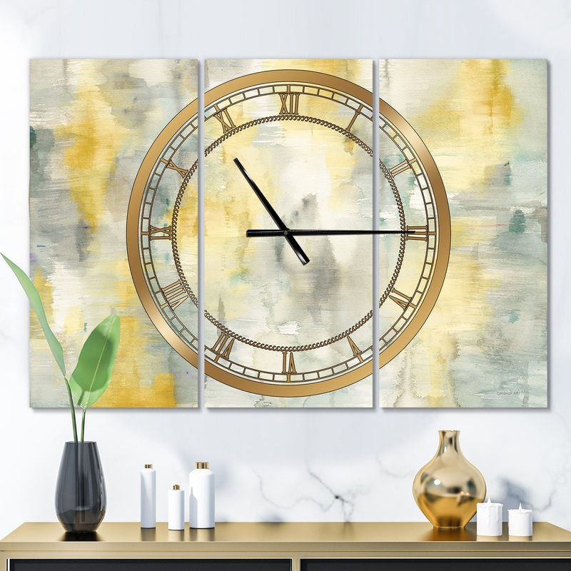 Summer Shower - Glam 3 Panels Oversized Wall CLock
