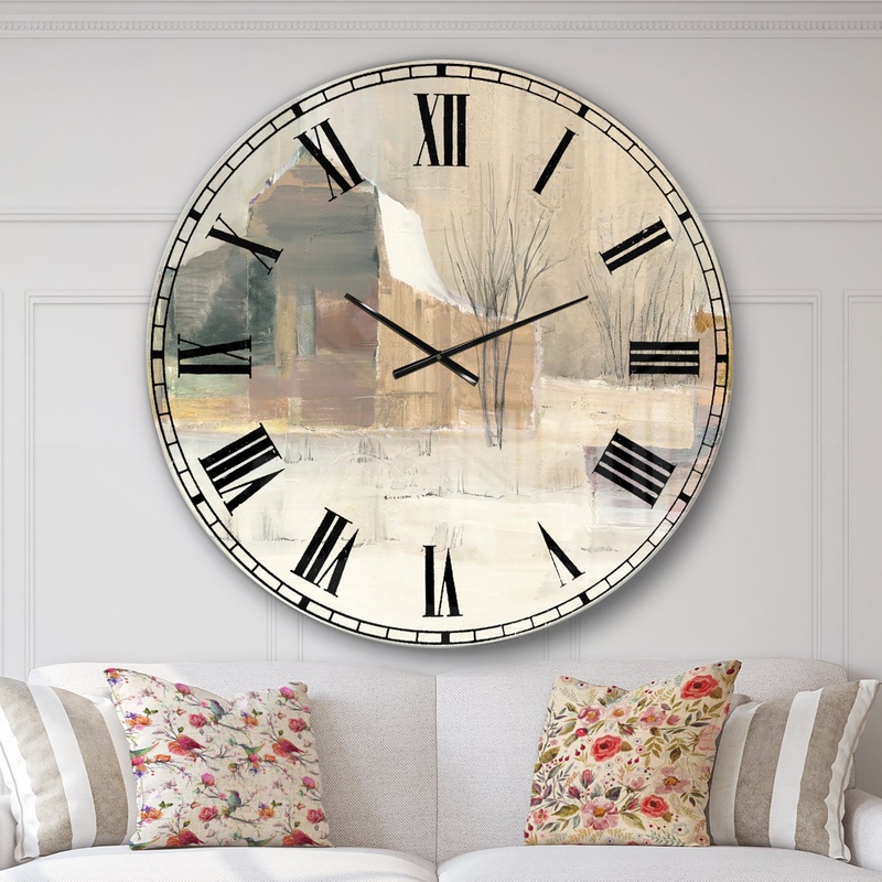 The Gray Barn Jartop 'Winter on the Farmhouse - Oversized Metal Clock