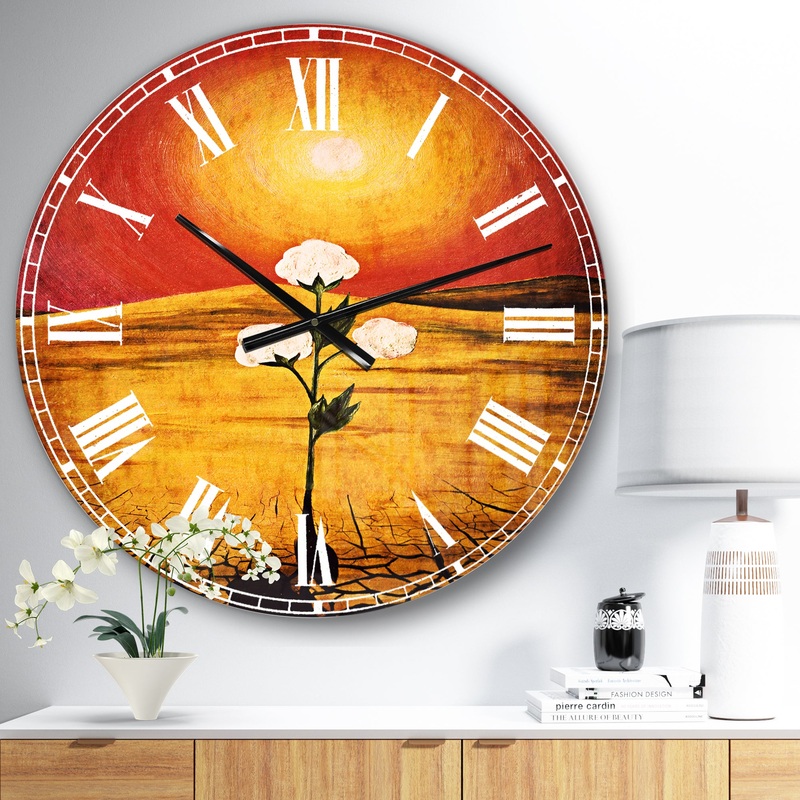 Bright Sun in Flower - Floral Large Wall CLock