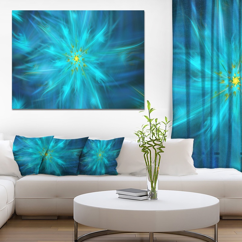 Amazing Dance of Blue Petals - Extra Large Floral Canvas Art Print