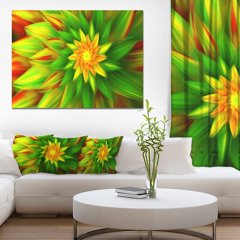 Amazing Dance of Green Petals - Extra Large Floral Canvas Art Print