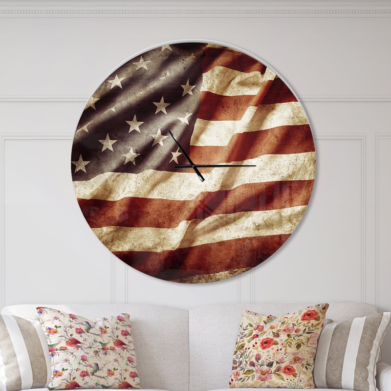 American Flag - Oversized Global Wall CLock