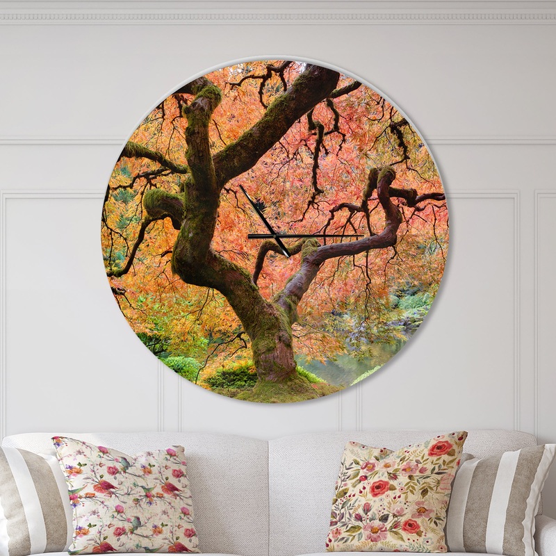 Autumn Maple Tree - Oversized Traditional Wall CLock
