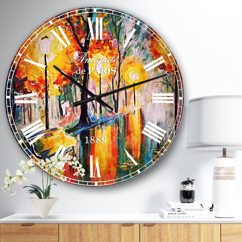 Street in Autumn - Landscape Wall CLock