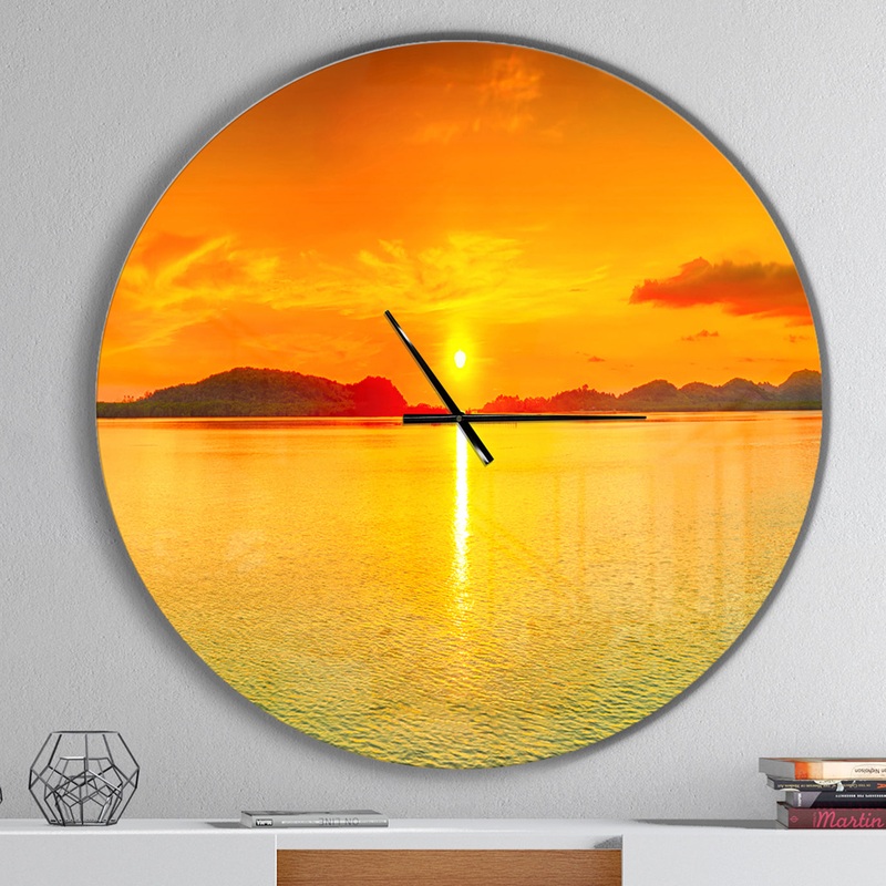 Sunset Panorama - Oversized Coastal Wall CLock