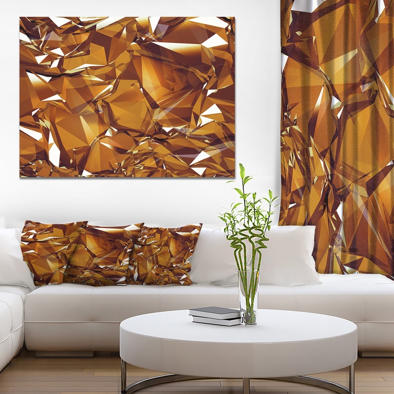 3D Gold Crystal Background - Abstract Canvas Wall Art