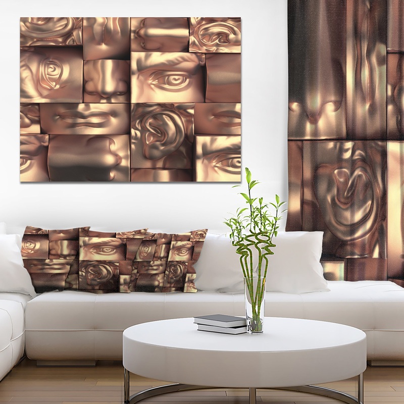 Abstract Golden Blocks'Large Abstract Wall Art