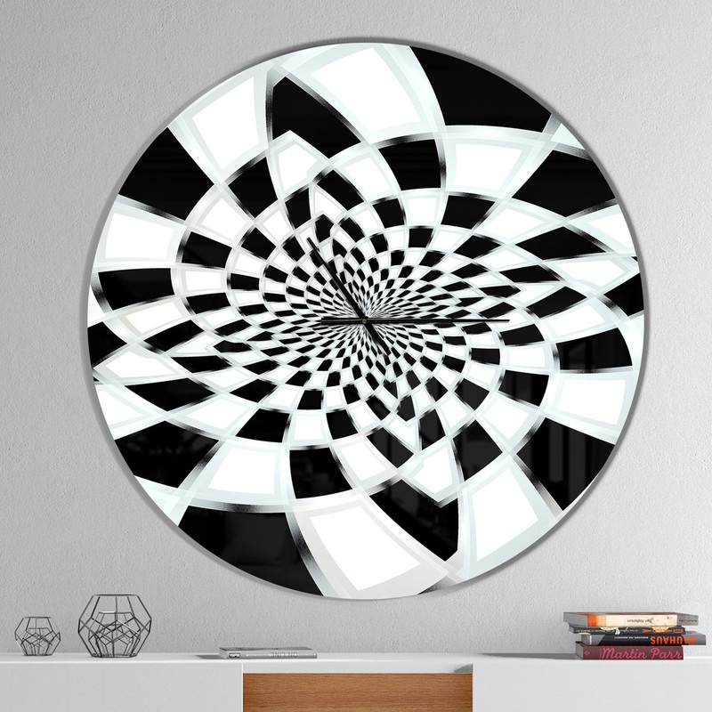 Abstract Spiral Fractal Design - Oversized Modern Wall CLock