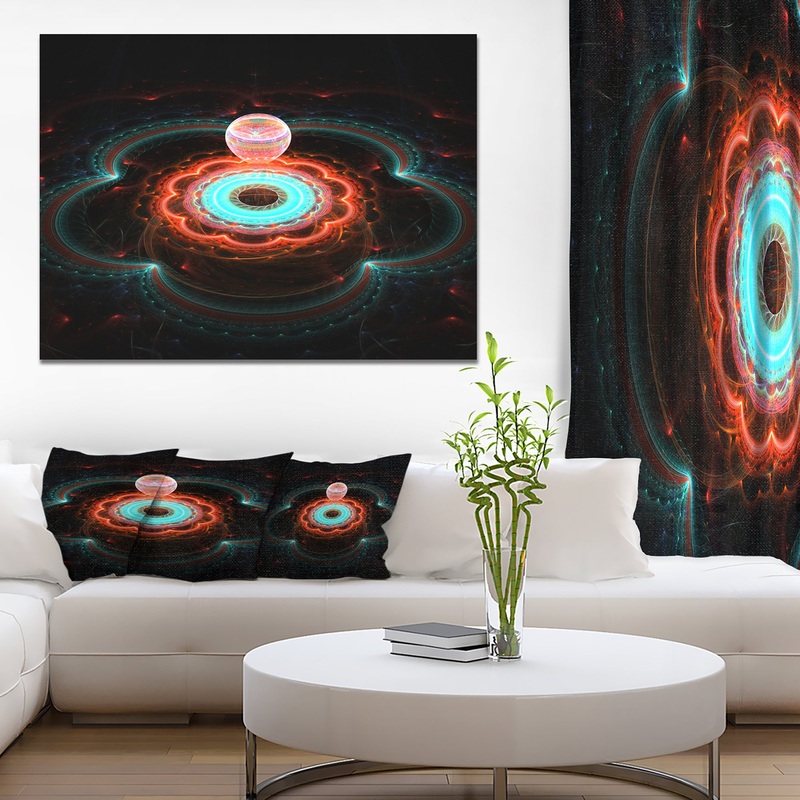 Balloon over Fractal Colored Area - Extra Large Floral Canvas Art Print