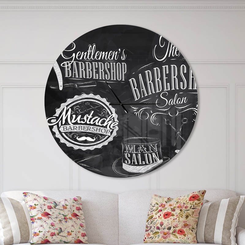 Set Barbershop - Oversized Modern Wall CLock