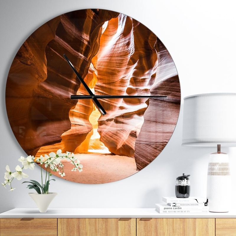 Antelope Canyon in Sunshine - Oversized Modern Wall CLock