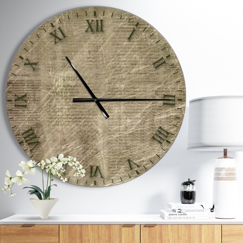 Antique Old Paper Style - Oversized Farmhouse Wall CLock
