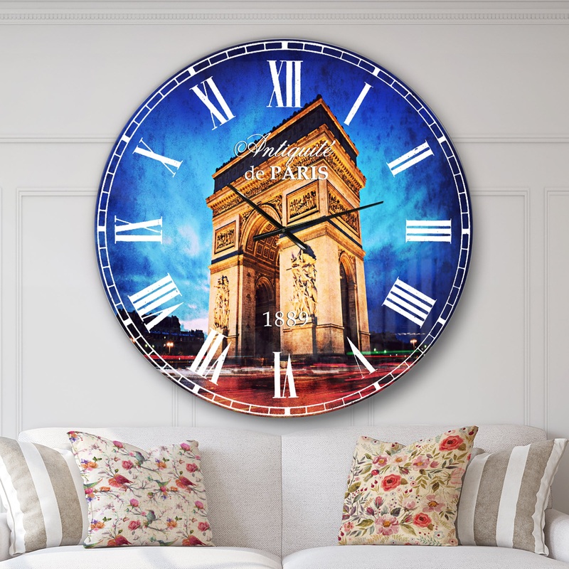 Arch of Triumph in Paris - Landscape Photo Large Wall CLock