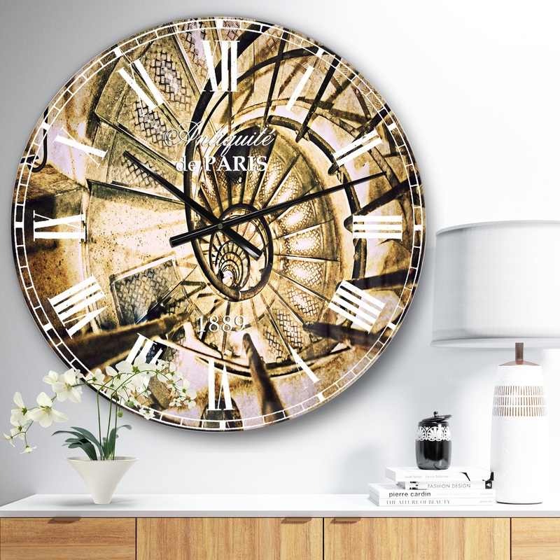 Architectural Detail of Paris in Winter - Vintage Large Wall CLock