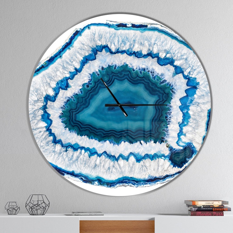 Blue Agate Crystal - Oversized Modern Wall CLock