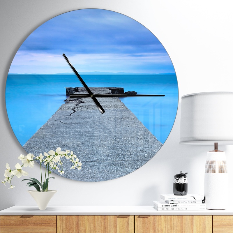 Broken Concrete Jetty - Oversized Coastal Wall CLock