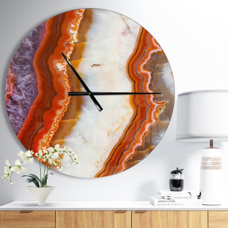 Colorful Stone Stripes - Oversized Modern Wall CLock