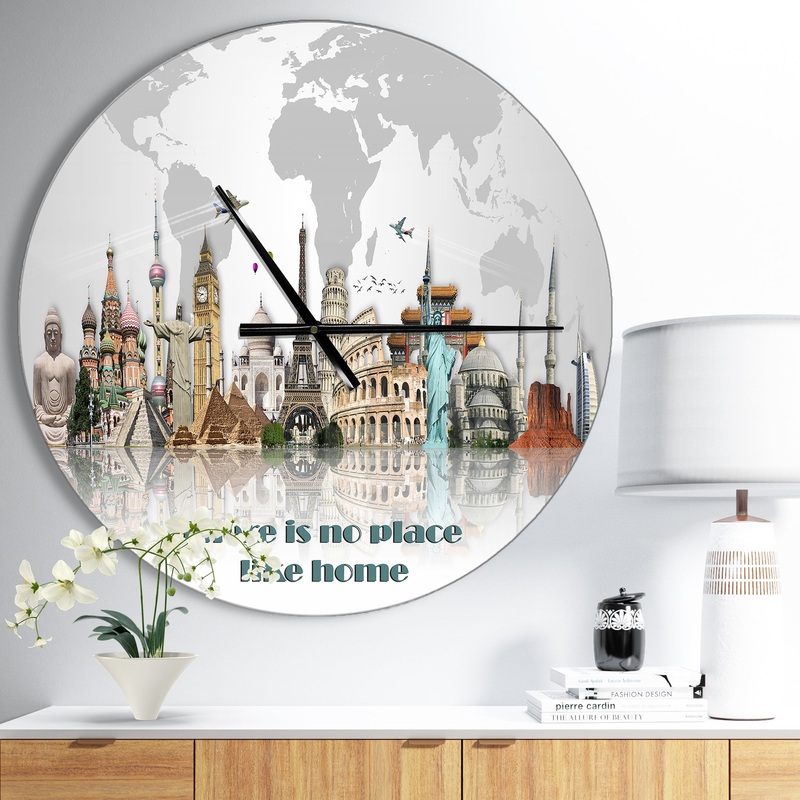 There is no place like home World Tour - Oversized Quote Wall CLock