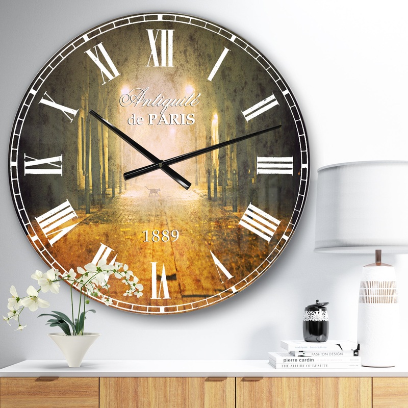 Urban Street at Night - Landscape Photo Oversized Wall CLock
