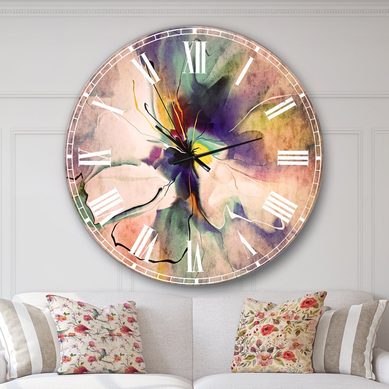 Abstract Creative Blue Flower - Oversized Floral Wall CLock