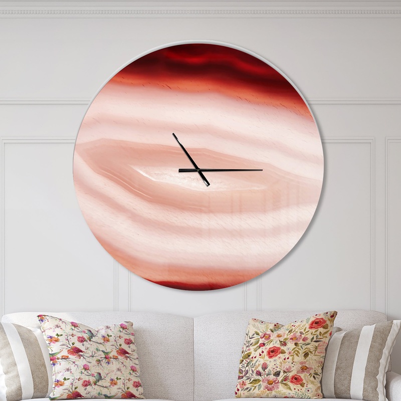 Agate with Chalcedony Geological Crystal - Oversized Modern Wall CLock